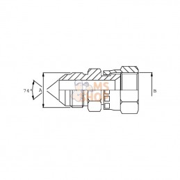 VNJW0809; BURNETT & HILLMAN; Adaptateur 1/2 x 9/16 JIC/JIC; pièce detachée