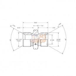 VNBM1227; BURNETT & HILLMAN; Adaptateur M/M 3/4 BSP X M27; pièce detachée