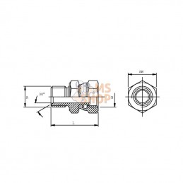 VNMW22; BURNETT & HILLMAN; Adaptateurmale/femelle tournant metrique M22 X M22 ecrou; pièce detachée