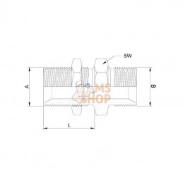 VNBS08CS; BURNETT & HILLMAN; Adaptateur pour cloison 1/2" BSP; pièce detachée