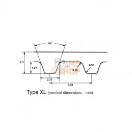 120XL037; OPTIBELT; Courroie dentée ZR 60T - 3/8"; pièce detachée