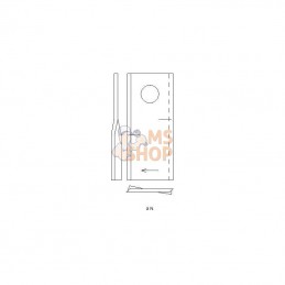 001458682KR; SCHUMACHER; Couteaux de faucheuse droite 93 x 47 x 3mm alésage Ø 19mm Kramp; pièce detachée