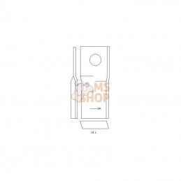 001474195KR; SCHUMACHER; Couteau de faucheuse gauche 94 x 40 x 3mm alésage Ø 19mm Kramp; pièce detachée