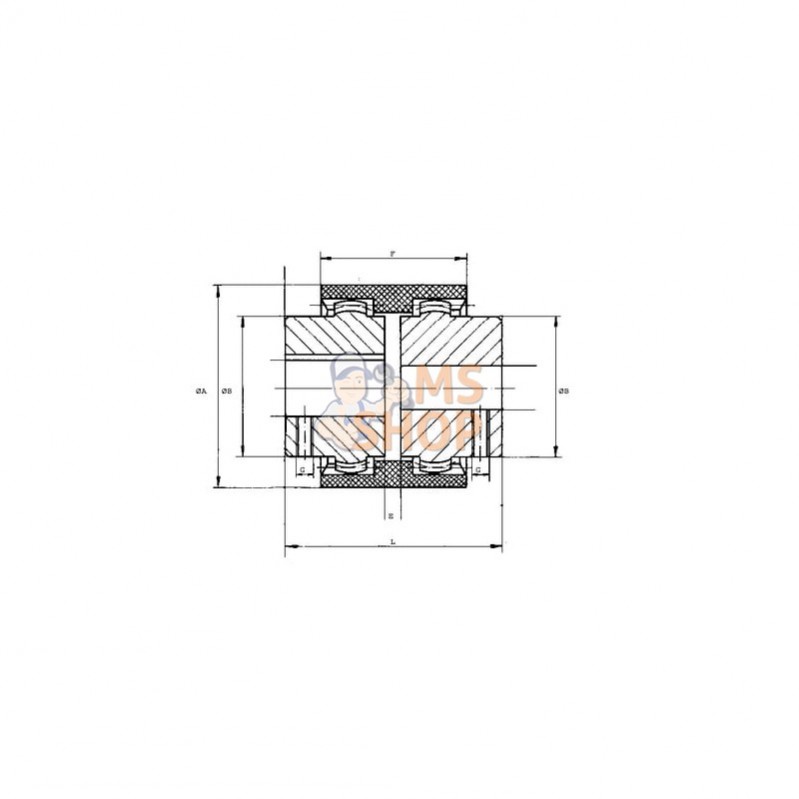 GDM42F25; SIT; Moyeu Sitex taille 42 Ø25H7 clavette 8; pièce detachée