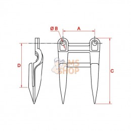 0006762354N; SCHUMACHER; Doigt double renforcé /CLAAS; pièce detachée