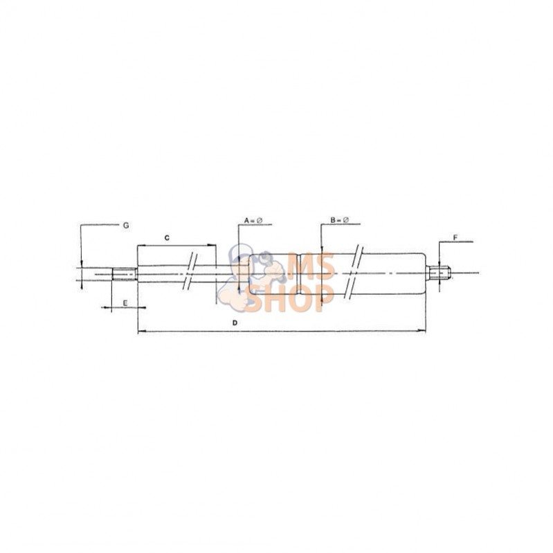 CA086326; STABILUS; Vérin à gaz L1055-1500N; pièce detachée