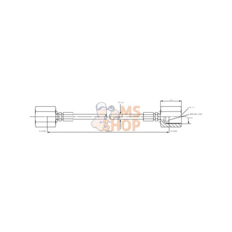 MPSW1500; SPRADOW; Flexible de mesure TL=1500 M16x2 ZES; pièce detachée