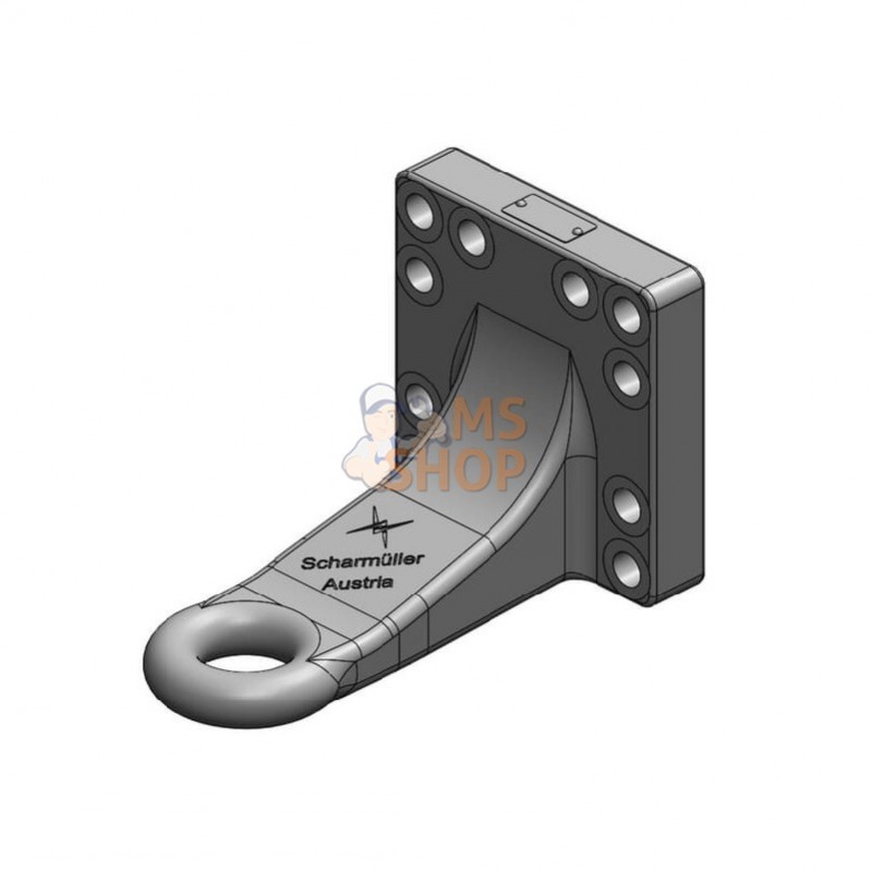 00665450A02; SCHARMÜLLER; Towing Eye Ø50mm 160x160 versetzt L255 DIN 9678-2; pièce detachée