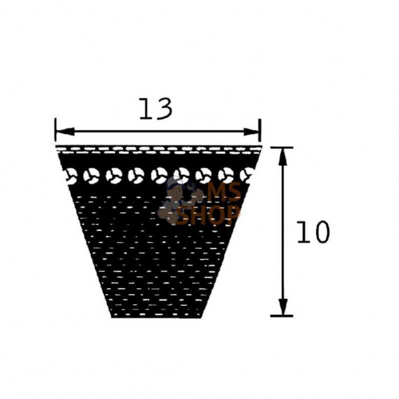 AVX131410; OPTIBELT; Courroie trapéz. dentée Lw M=S; pièce detachée