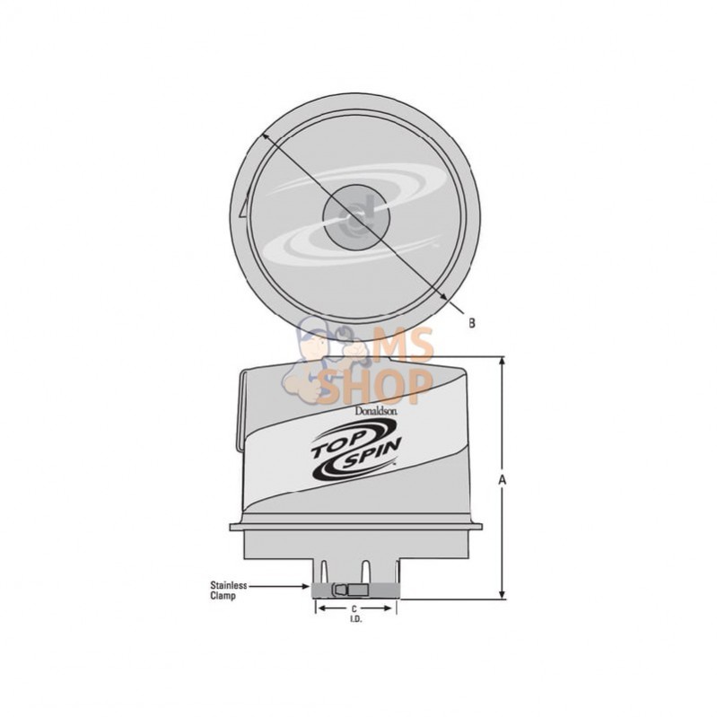 H002438; DONALDSON; Préfiltre TopSpin Donaldson; pièce detachée