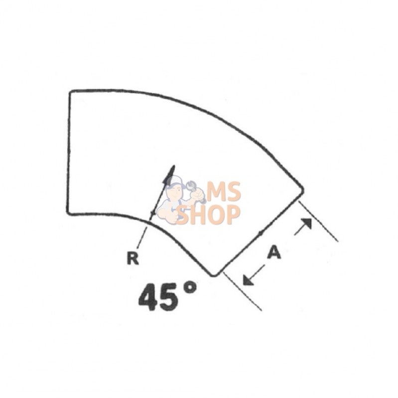 P109331; DONALDSON; Coude 45°, 3"1/2 (89mm); pièce detachée