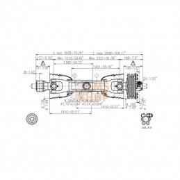 V801510ENC12T48; COMER; Arbre de transmission V80 L : 1510mm, avec limiteur à friction T48, Comer; pièce detachée