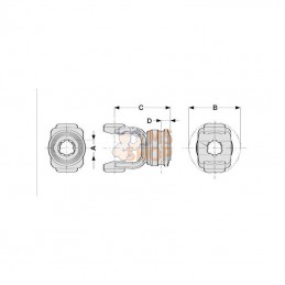 141029319; COMER; Mâchoire verrouillage rapide, 1-3/8"-6 can, T90/V90 Comer; pièce detachée