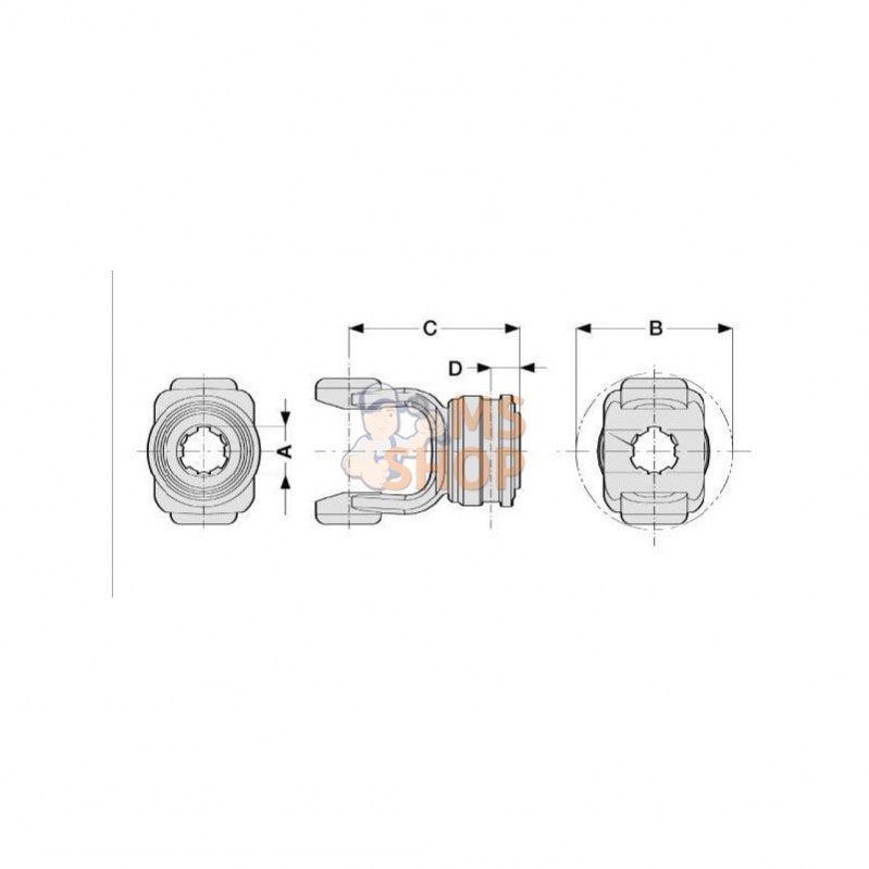 141029319; COMER; Mâchoire verrouillage rapide, 1-3/8"-6 can, T90/V90 Comer; pièce detachée