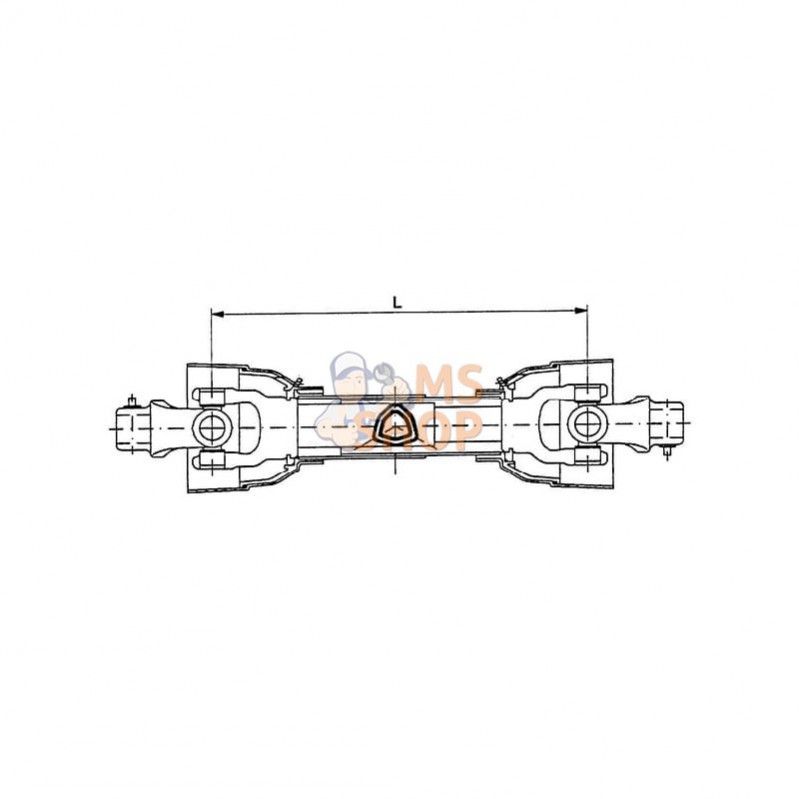 T100410ENC12C12; COMER; Arbre de transmission T10 L : 410mm, avec mâchoire attelage rapide, Comer; pièce detachée