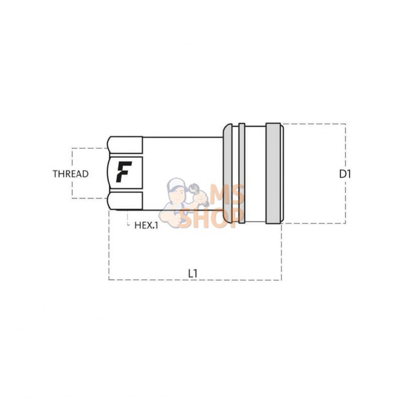 ANV112GASF; FASTER; Coupleur femelle 1"1/2 BSP; pièce detachée