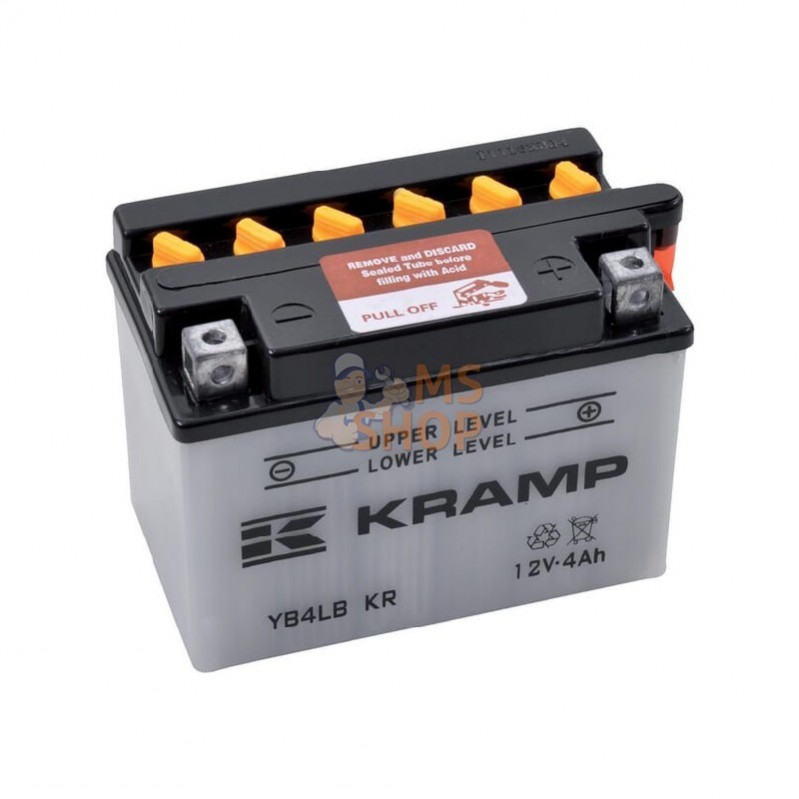 YB4LBKR; KRAMP; Batterie 12V 4Ah 45A avec pack d'acide Kramp; pièce detachée