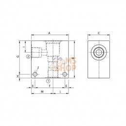 23101G06A1; FLUIDPRESS; Corps aluminium 10/2 - 3/8"; pièce detachée