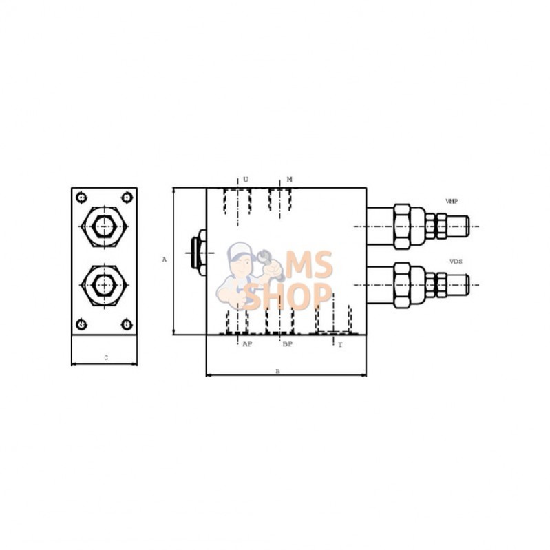 FPMSEPDP383510; FLUIDPRESS; Vanne de déchargement FPMSE PD P 3/8 35 10; pièce detachée