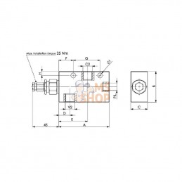 FPO50SX38L20; FLUIDPRESS; Valve de compensation simple; pièce detachée