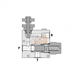 FPRF34STVM210; FLUIDPRESS; Régulateur de débit 3 voies 3/4 90-15; pièce detachée