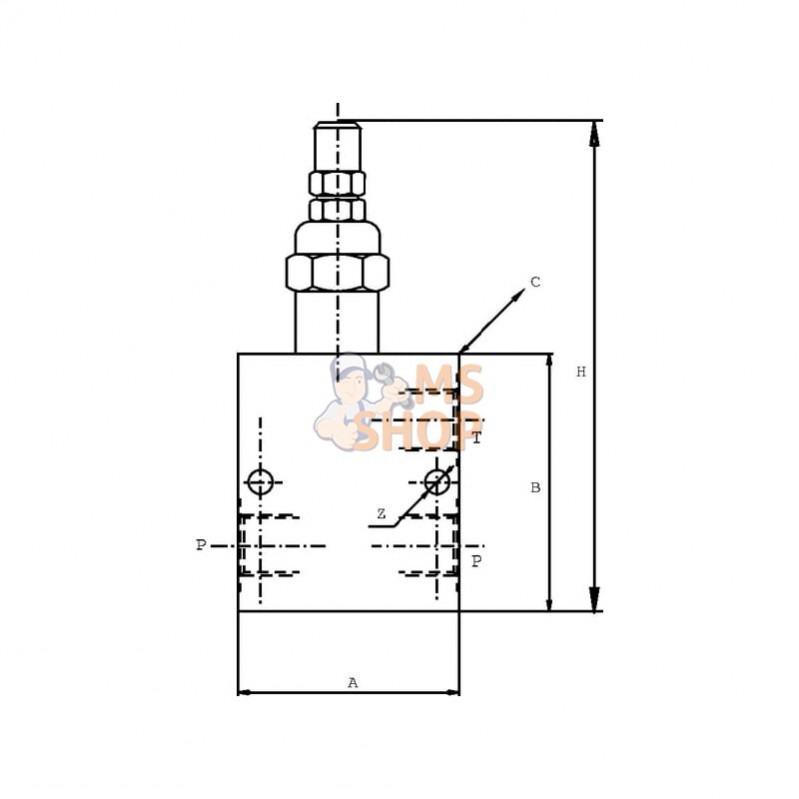 FPMD70CBP12S35; FLUIDPRESS; Soupape de surpression Acier FPM D 70 CB P 1/2 S 35; pièce detachée