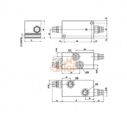 FPO150DD34L35; FLUIDPRESS; Valves d’équilibrage doubles 3/4"; pièce detachée