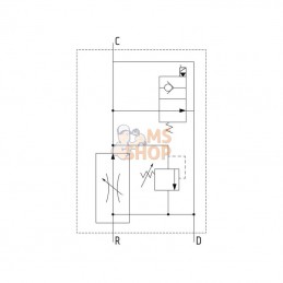 FPRF38GVM210; FLUIDPRESS; Contrôle du débit 3 voies -FPRF 3/8 G VM 210; pièce detachée