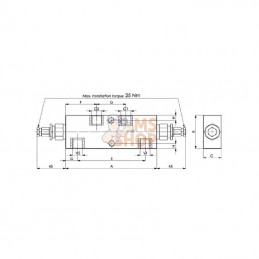 FPO50D38L35; FLUIDPRESS; Valves d’équilibrage doubles 3/8"; pièce detachée