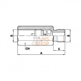 HBV05001F1; FLUIDPRESS; Valve de flexible de frein 3/8" 30L T=1 mm; pièce detachée