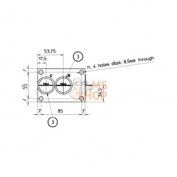 KRVB002; DANFOSS; Bloc de retour 2x3/4" 1x1"; pièce detachée