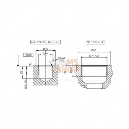 KRVB004; DANFOSS; Bloc de retour 4x3/4" 1x1"1/2; pièce detachée