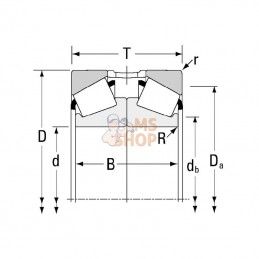 L44600LA902B5; TIMKEN; Roulements à rouleaux coniques 25,4x50,292 mm / 14,732x10,67 mm Timken; pièce detachée