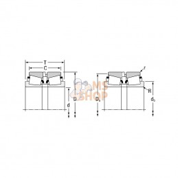 L4464390049; TIMKEN; Roulements à rouleaux coniques 25,4x50,292 mm / 14,732x10,67 mm Timken; pièce detachée