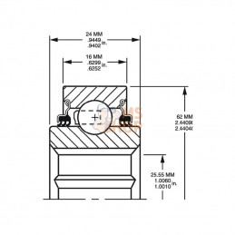 206KPP3; TIMKEN; Roulement à billes; pièce detachée