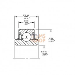 208KRR4; TIMKEN; Roulement à billes; pièce detachée