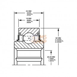 206KRR6; TIMKEN; Roulement à billes; pièce detachée