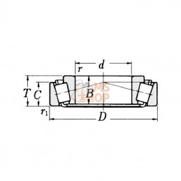 M8454884510; TIMKEN; Roulements à rouleaux coniques 25,4x57,15x19,431 mm Timken; pièce detachée