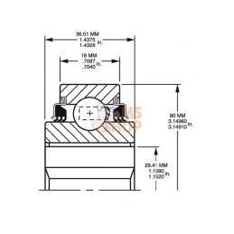 W208PP5; TIMKEN; Roulement à billes; pièce detachée