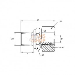 EGESD28L1NPT; VOSS; Adapteur tournant 28L - 1NPT; pièce detachée