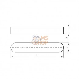 688512880; KRAMP; Clavette parallèle à bouts arrondis 12 x 8 x 80; pièce detachée