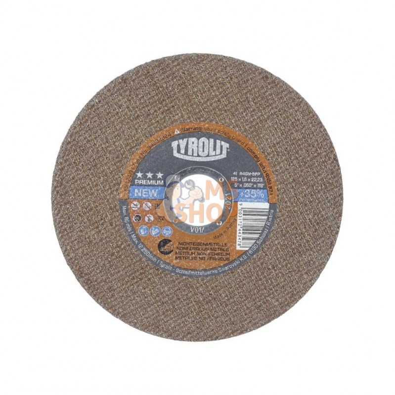 34332824; TYROLIT; Disque à couper 125x1,6x22,23mm A46N-BFP; pièce detachée