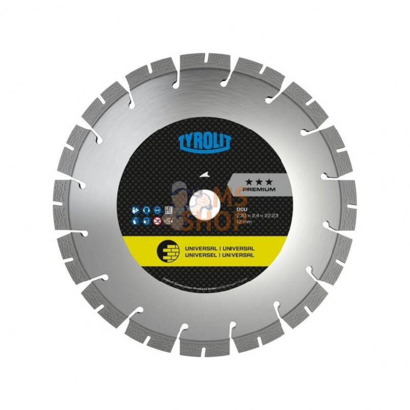 34434386; TYROLIT; Disque à tronçonner DCU Premium 230 mm; pièce detachée