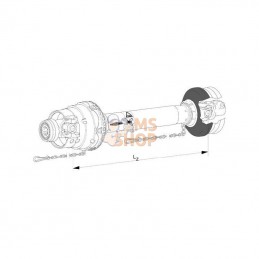 WWE25801210361830; WALTERSCHEID; Arbre de transmission grand angle WWE 2580 L : 1210mm, Walterscheid; pièce detachée