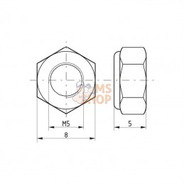 9855; KRAMP; Ecrou hexagonal autobloquant à bague nylon; pièce detachée