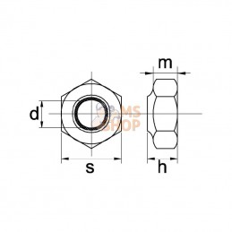 9855; KRAMP; Ecrou hexagonal autobloquant à bague nylon; pièce detachée