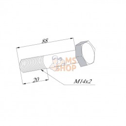 4503220; VOTEX; Boulon M14x88 / 20-10.9 Votex; pièce detachée