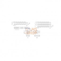 RS12BLAMBDA1; TSUBAKI; Chaîne à rouleaux Lambda 12B1; pièce detachée