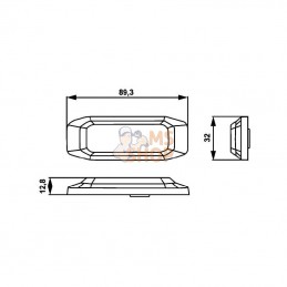 2XD014561201; HELLA; Kit feu de pénétration fixe BST 3 LED sans support; pièce detachée