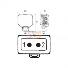 1GA996288012; HELLA; Phare de travail Power&nbsp;Beam LED; pièce detachée